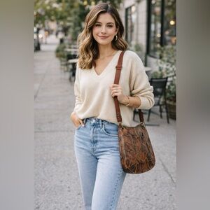 Time and Tru animal print women’s small Brown Crossbody Bag